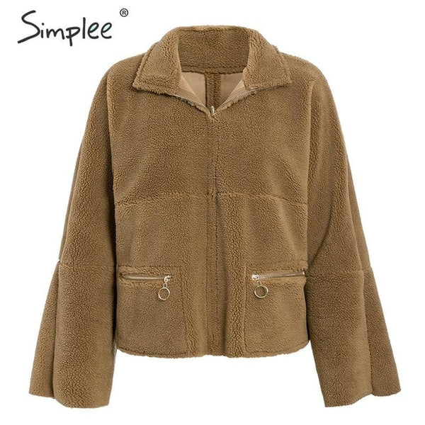 New Two-way lambs wool suede coat women