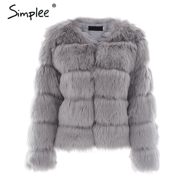 Hot coat women Short furry fake fur winter