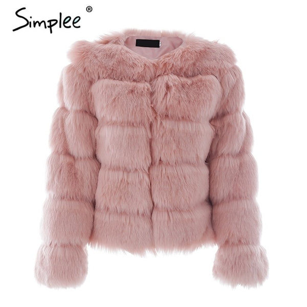 Hot coat women Short furry fake fur winter