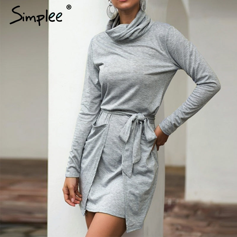 Simple Women solid strap pocket dress