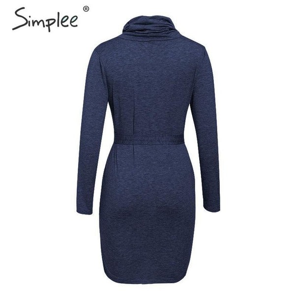 Simple Women solid strap pocket dress