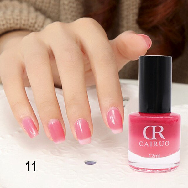 Vernis à ongles brillant parfait 12 ml vernis à ongles beauté séchage rapide couleur température changée vernis à ongles 26 couleur merveilleuse