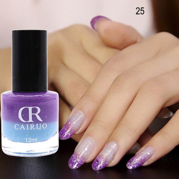 Vernis à ongles brillant parfait 12 ml vernis à ongles beauté séchage rapide couleur température changée vernis à ongles 26 couleur merveilleuse