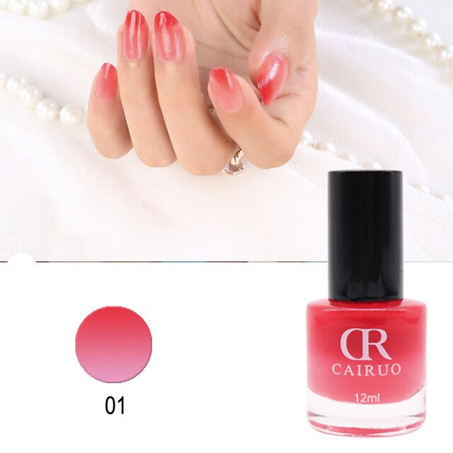 Vernis à ongles brillant parfait 12 ml vernis à ongles beauté séchage rapide couleur température changée vernis à ongles 26 couleur merveilleuse