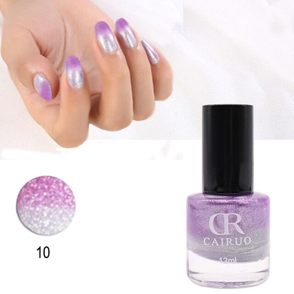Vernis à ongles brillant parfait 12 ml vernis à ongles beauté séchage rapide couleur température changée vernis à ongles 26 couleur merveilleuse