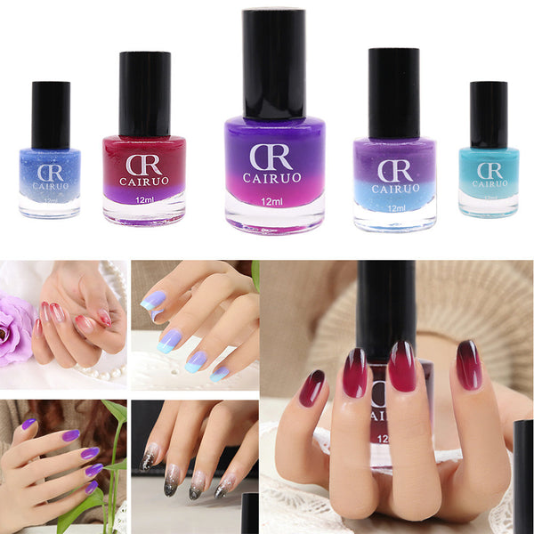 Vernis à ongles brillant parfait 12 ml vernis à ongles beauté séchage rapide couleur température changée vernis à ongles 26 couleur merveilleuse