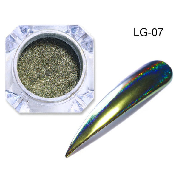 0.2g Peacock Holographic Chameleon Nail Glitter Powder Mirror Holo Laser Chrome Pigment Manicure Nail Art Decorations