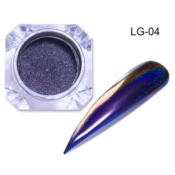 0.2g Peacock Holographic Chameleon Nail Glitter Powder Mirror Holo Laser Chrome Pigment Manicure Nail Art Decorations