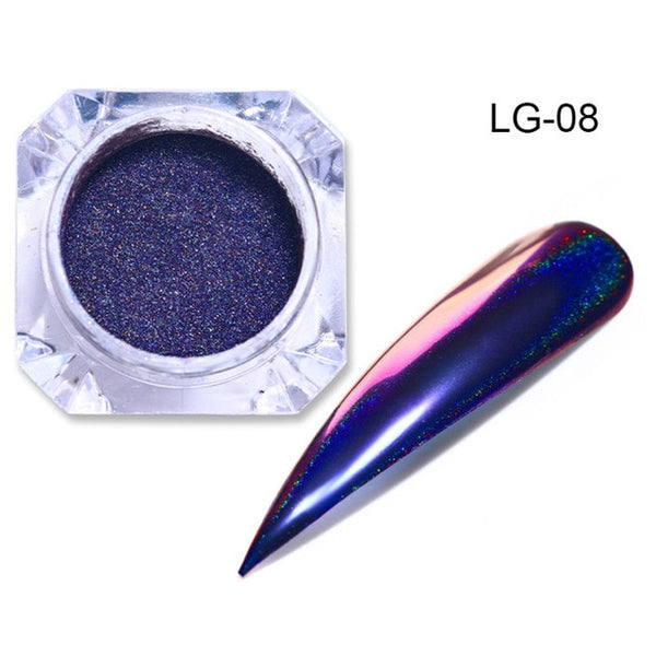 0.2g Peacock Holographic Chameleon Nail Glitter Powder Mirror Holo Laser Chrome Pigment Manicure Nail Art Decorations