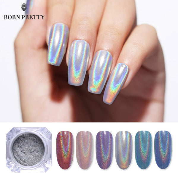 0.5g Holographic Laser Nail Glitters Holo Rainbow Nail Art Powder Nail Tip Chrome Dust Manicure Nail Art Decorations