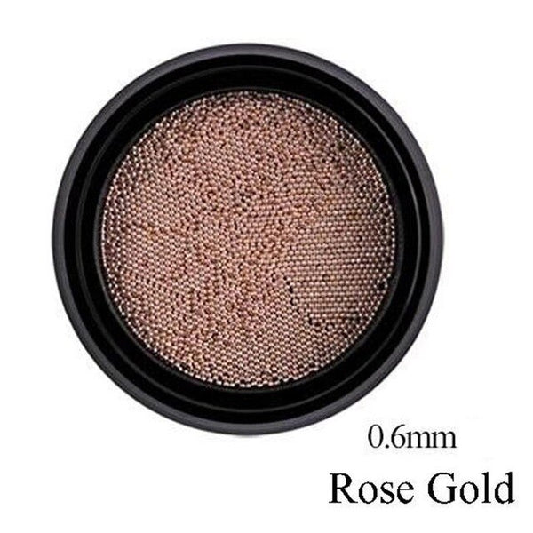 0.6mm or Rose Caviar perles en acier Gel vernis conseils Mini ronde perle bijoux 3D Nail Art décoration strass paillettes #268833