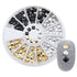 1 Box Square Rivet Nail Studs Flat Bottom Gold Silver Black Decoration In Wheel 3mm Manicure 3D Nail Art Decoration