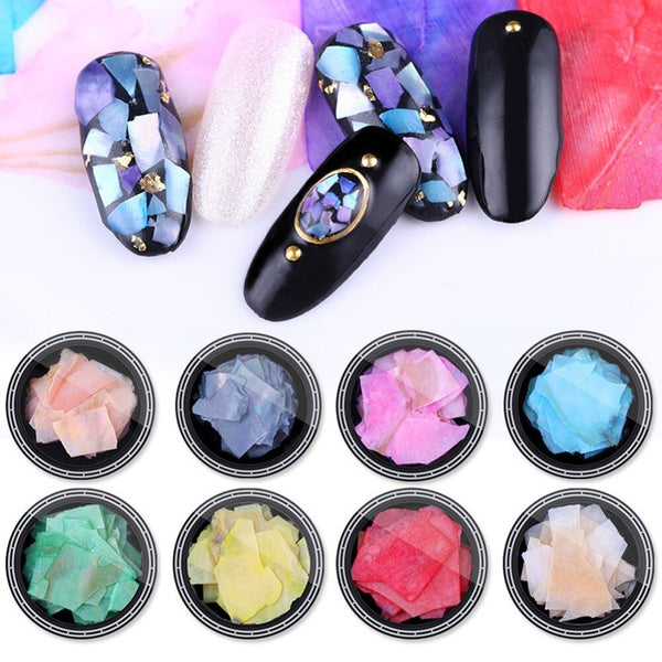 1 boîte belle Texture coquille de mer naturelle 3D charme Nail Art décoration tranche bricolage Salon de beauté ongles décorations outils #280821