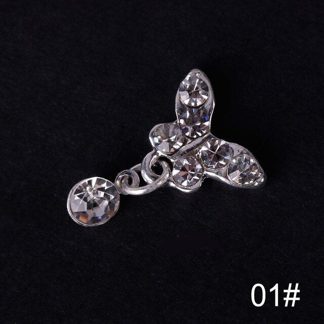 1 pièces 3D Nail Art décorations arc Design 28 Style paillettes strass alliage accessoires goujons pour ongles #277845