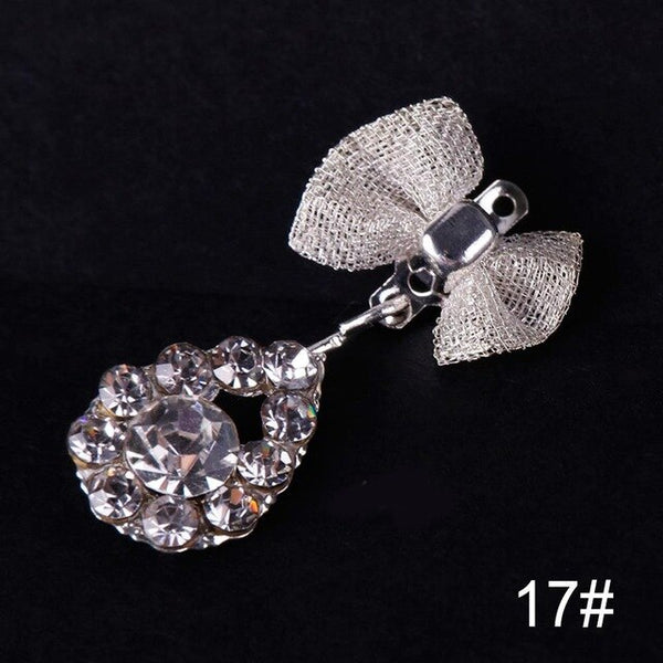 1 pièces 3D Nail Art décorations arc Design 28 Style paillettes strass alliage accessoires goujons pour ongles #277845
