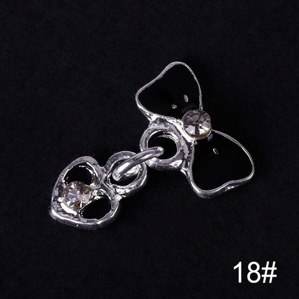 1 pièces 3D Nail Art décorations arc Design 28 Style paillettes strass alliage accessoires goujons pour ongles #277845