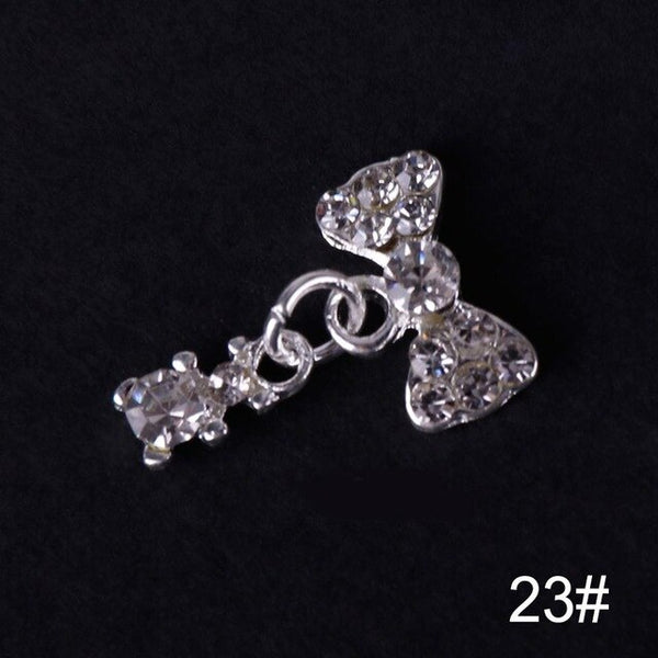 1 pièces 3D Nail Art décorations arc Design 28 Style paillettes strass alliage accessoires goujons pour ongles #277845