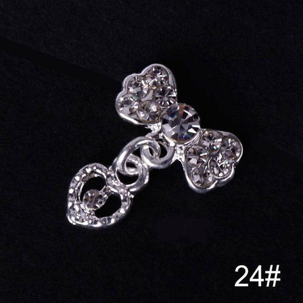1 pièces 3D Nail Art décorations arc Design 28 Style paillettes strass alliage accessoires goujons pour ongles #277845