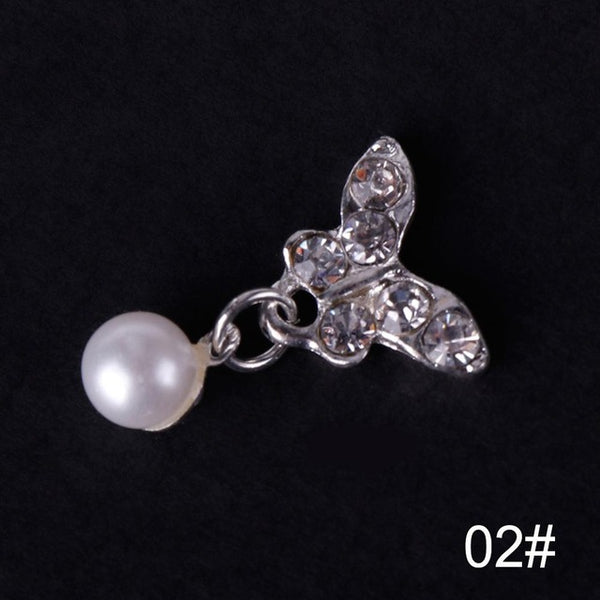 1 pièces 3D Nail Art décorations arc Design 28 Style paillettes strass alliage accessoires goujons pour ongles #277845