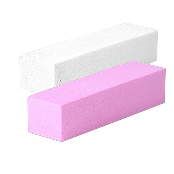 1 pièces rose forme ongles tampons fichier pour UV Gel blanc ongles fichier tampon bloc vernis manucure pédicure ponçage outil d'art des ongles