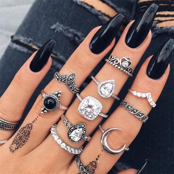10 Pcs/set  Ring Set Women Party Jewelry Gifts
