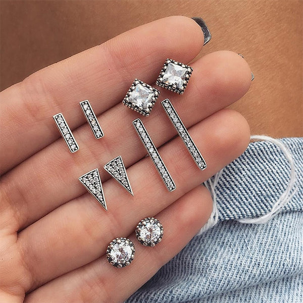 10 Pcs/set Women Earrings Wedding Shiny Earrings Set