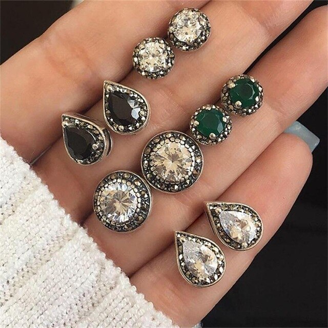 10 Pcs/set Women's Fashion Earrings Set Wedding Accessories Valentine's Day Present