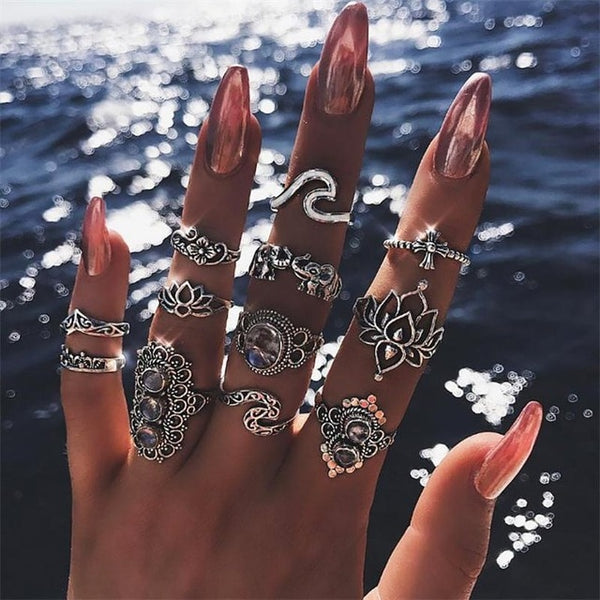 11 Pcs/set Ring Set Women Charm Jewelry Accessories