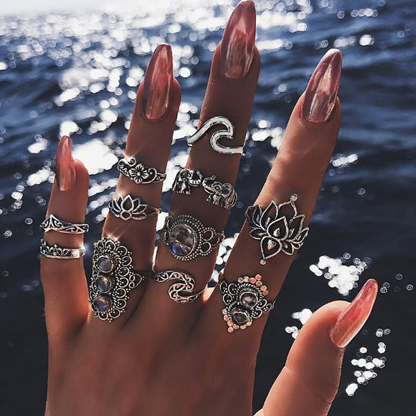 11 Pcs/set Ring Set Women Charm Jewelry Accessories