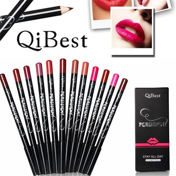 12 pcs/Set Colors Waterproof Lip Liner Pencil Long Lasting Easy to Wear Natural Lip-liner Makeup Tools