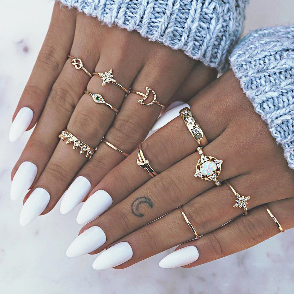 13 Pcs/setRing Set Women Fashion Party Wedding Jewelry Accessories