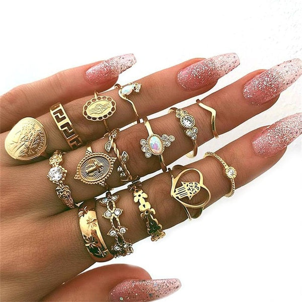 15 Pcs/set Women Fashion Rings