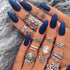 16 Pcs/set Women Silver Ring Set