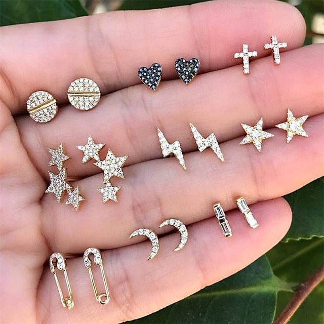 18 Pcs/set Women Fashion  Earrings Set  Jewelry Accessories