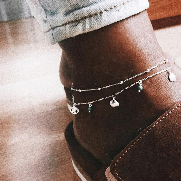 2 Pcs/set Women's Anklet Set Bohemian Temperament Jewelry