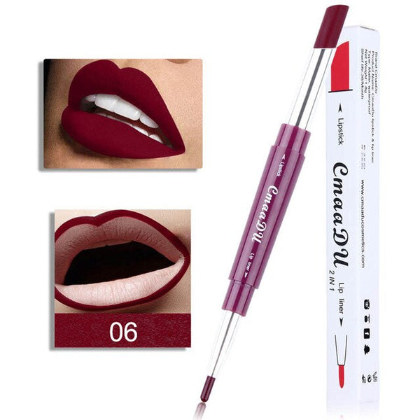 New Fashion Lip Liner Double-end Long Lasting Lip-liner Waterproof Lip Liner Stick Pencil 6 Color Beauty