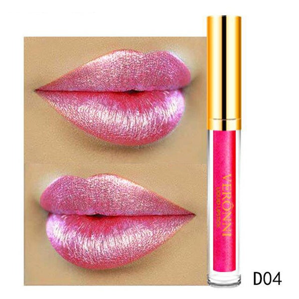 Women's Fashion 10 Color Womens Magic Glitter Flip Lipstick Flip Pull Matte Pearl Lip Gloss Clu