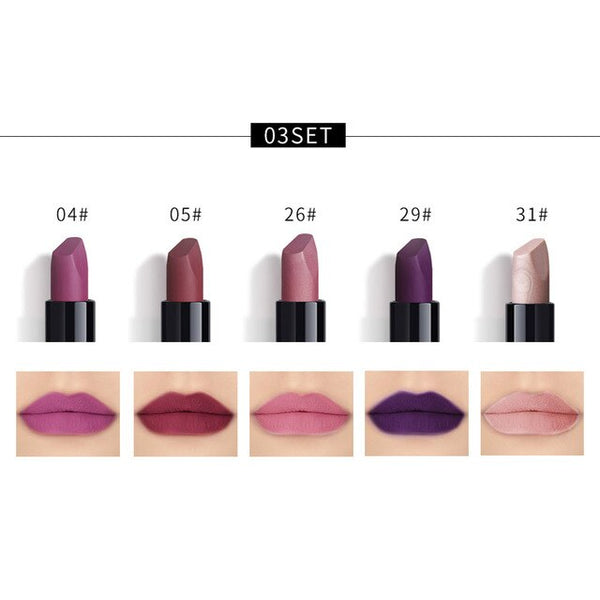 New Fashion 5PCS New Fashion Waterproof Matte Lipstick Cosmetic Sexy Lip Gloss