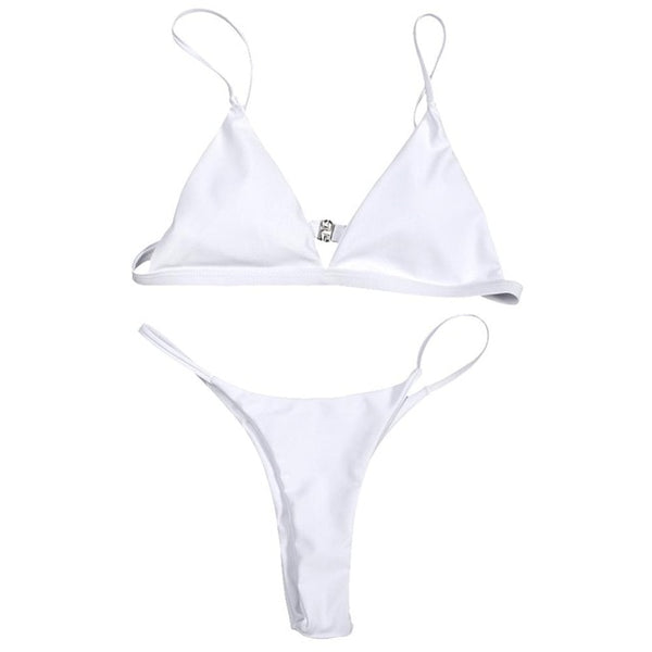Women Solid Bikini Set