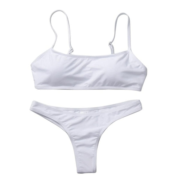 Women Solid Bikini Set