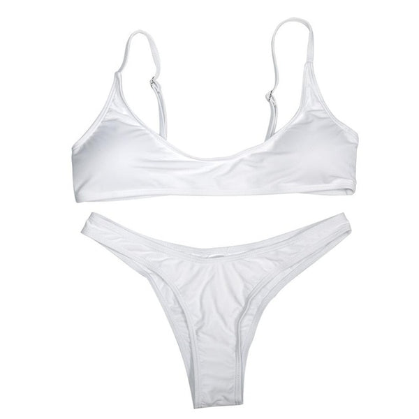 Women Solid Bikini Set