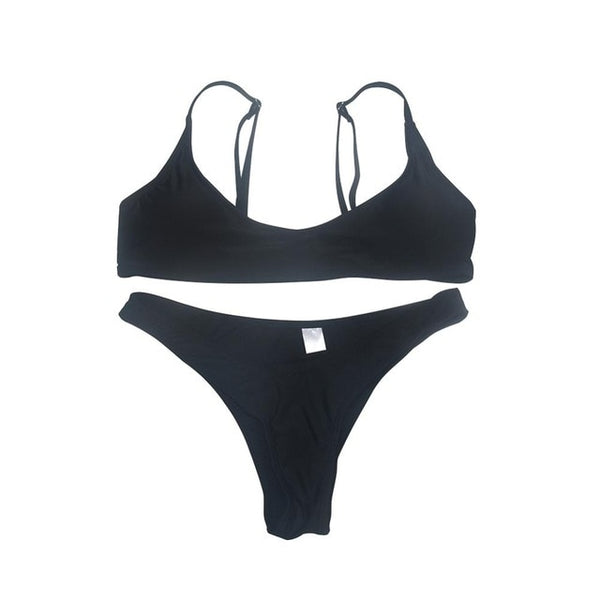 Women Solid Bikini Set