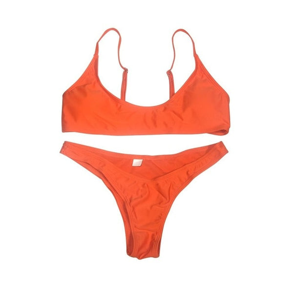 Women Solid Bikini Set