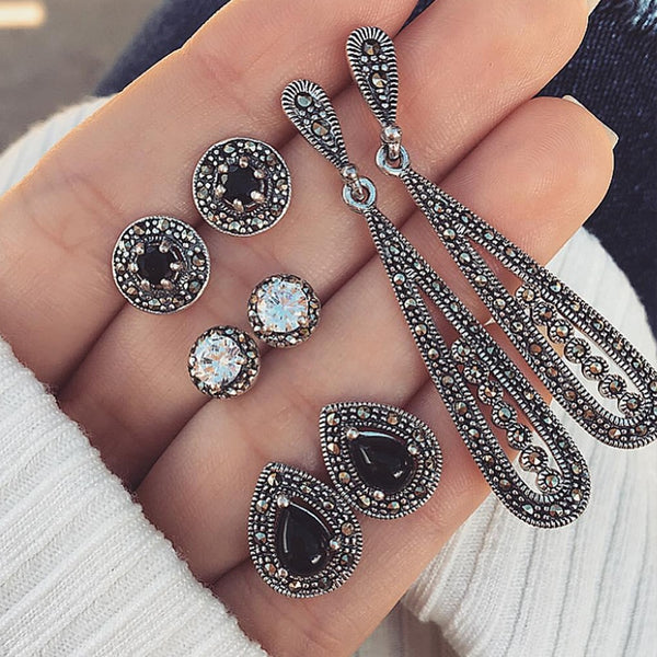 4 Pair/set Women Earrings Set Wedding Party Gift Accessories