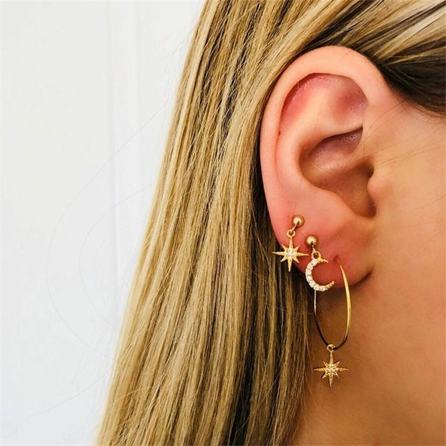 4 Pcs/set Women Charm Exquisite Earrings Set