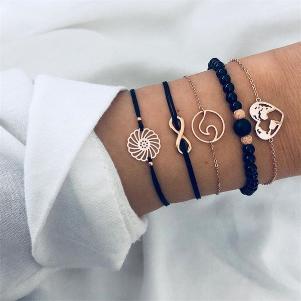 5 Pcs/set Bracelet Set Women Party Wedding Jewelry Accessories