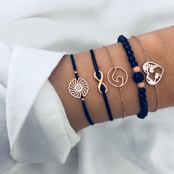 5 Pcs/set Bracelet Set Women Party Wedding Jewelry Accessories
