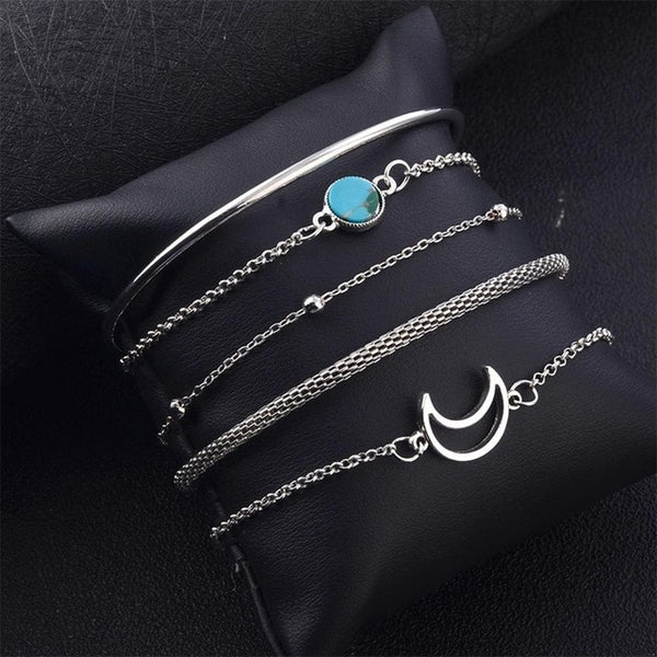 5 Pcs/set Women Fashion  Bangle Bracelets Gift Accessories