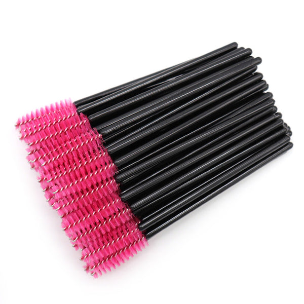 50 pièces Extension de cils brosse à sourcils jetable Mascara baguette applicateur Spoolers cils pour les yeux brosse cosmétique outils de maquillage