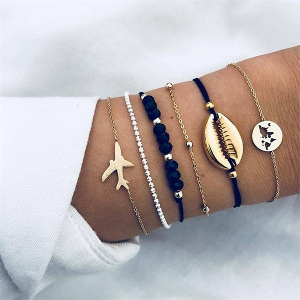 6 Pcs/set Women Fashion  Bracelet Girl Sexy Beach Jewelry